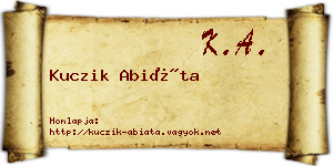 Kuczik Abiáta névjegykártya